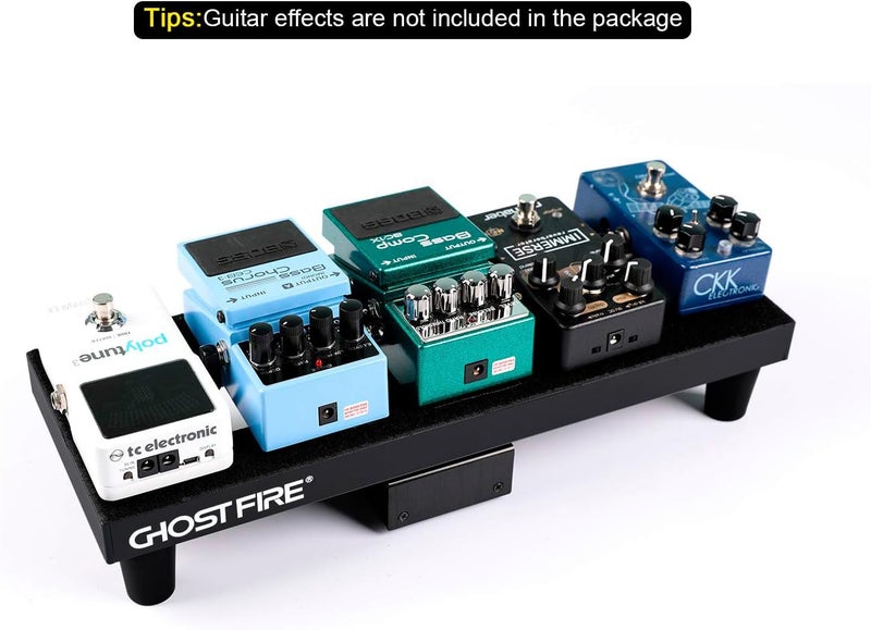 GHOSTFIRE Ghost Fire Guitar Pedal Board Aluminum Alloy 0.8lb Super light Effect Pedalboard13.7''x5.5'' with Carry Bag SPL-01 and Power Supply Adapter GA-5 - Image 3